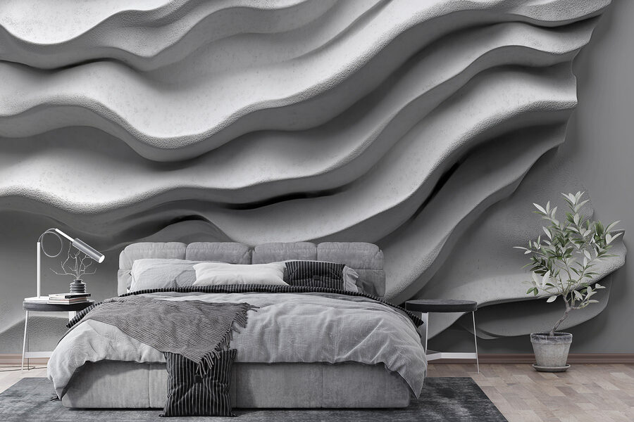 Surface blanche avec des lignes ondulées