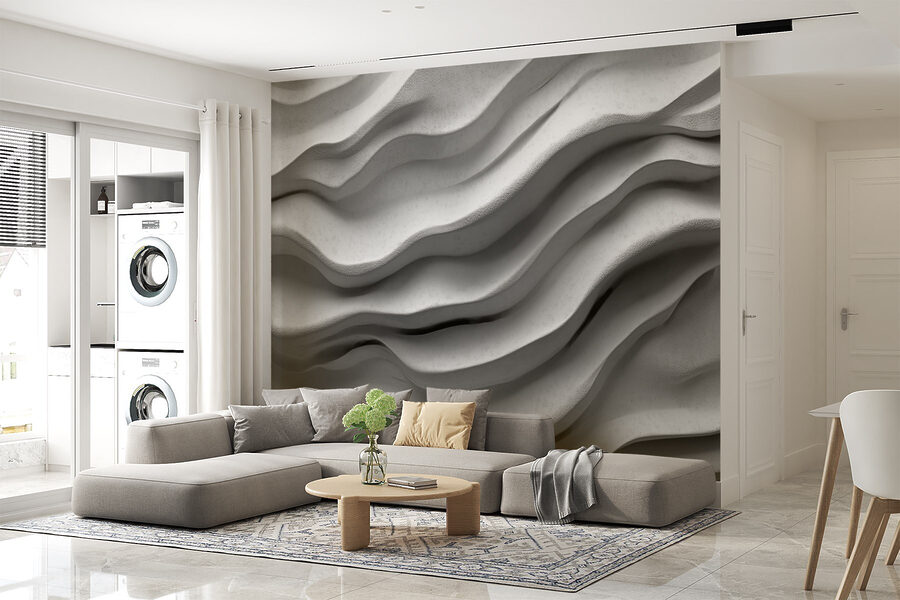 Surface blanche avec des lignes ondulées