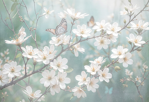 Papillon sur une fleur blanche Papillon sur une fleur blanche