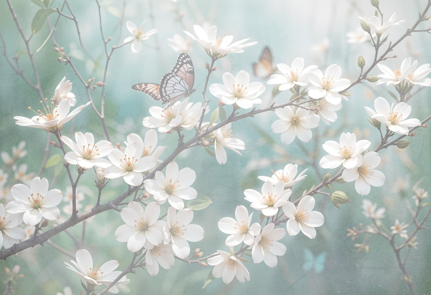 Butterfly on a white flower Butterfly on a white flower