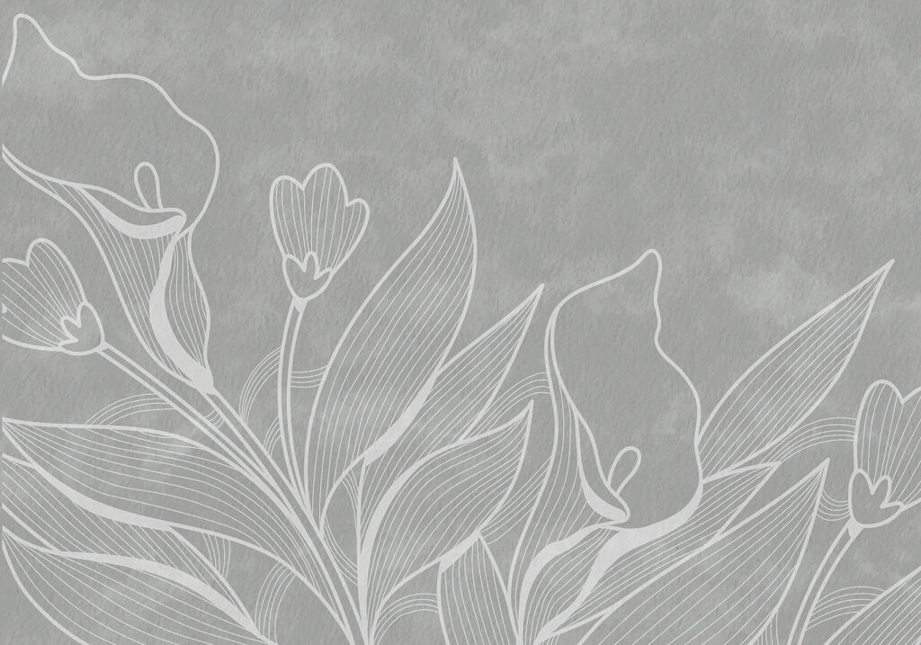 Dessin de fleurs au trait blanc Dessin de fleurs au trait blanc