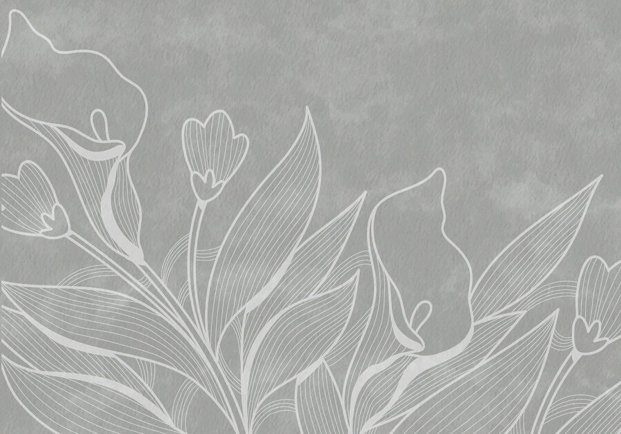 Dessin de fleurs au trait blanc