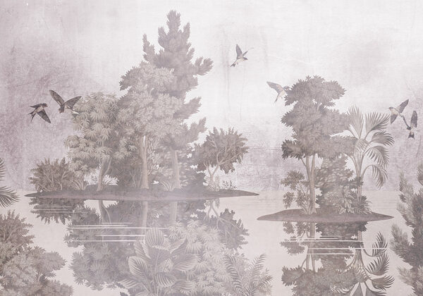 Oiseaux volant au-dessus des arbres Oiseaux volant au-dessus des arbres
