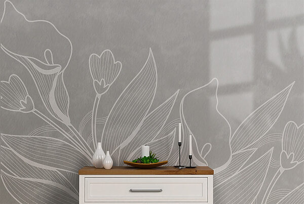 Dessin de fleurs au trait blanc Dessin de fleurs au trait blanc