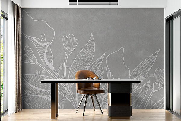Dessin de fleurs au trait blanc Dessin de fleurs au trait blanc