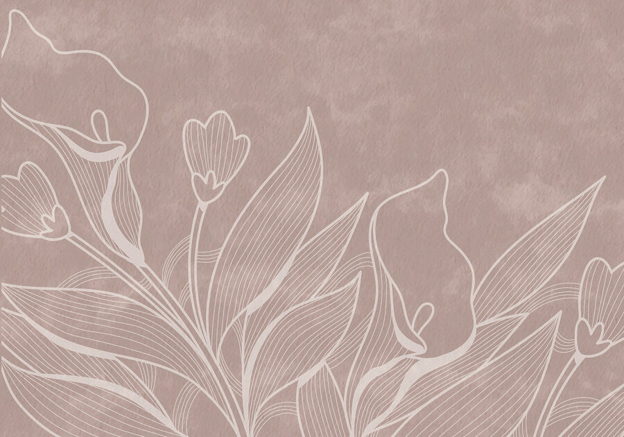 Dessin floral délicat au trait