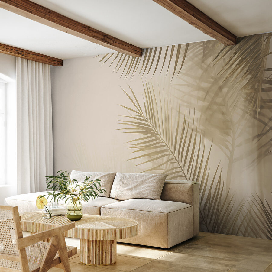 Feuilles douces sur fond de lumière tamisée