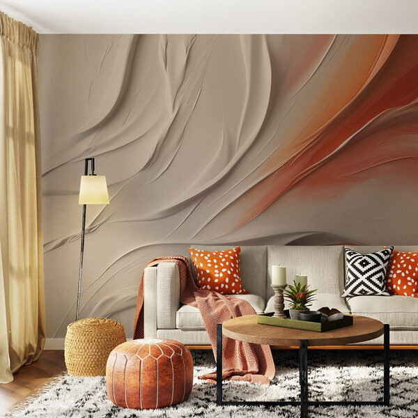 Lignes ondulées blanches et orange Lignes ondulées blanches et orange