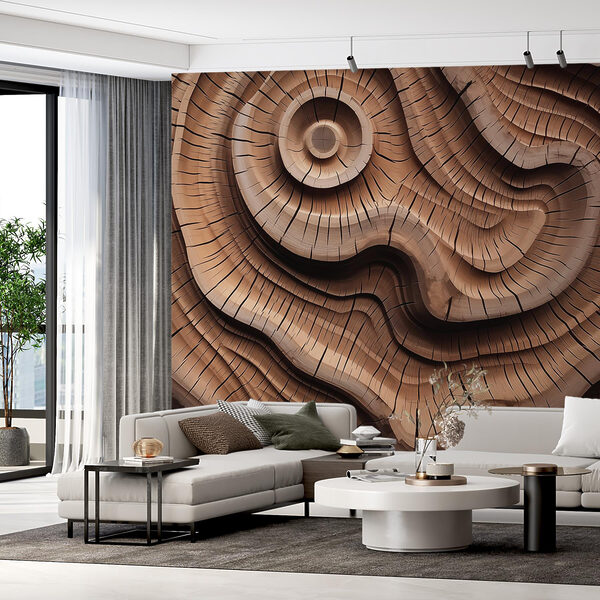 Sculpture en bois avec un motif en spirale Sculpture en bois avec un motif en spirale