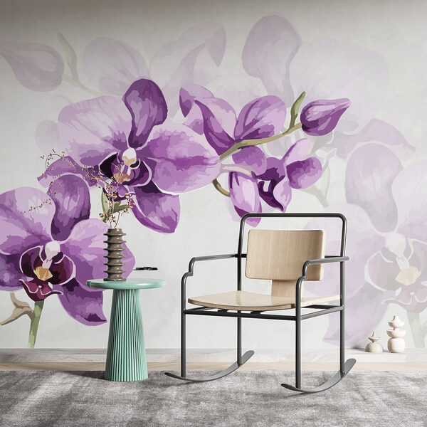 Fleurs violettes sur une branche Fleurs violettes sur une branche