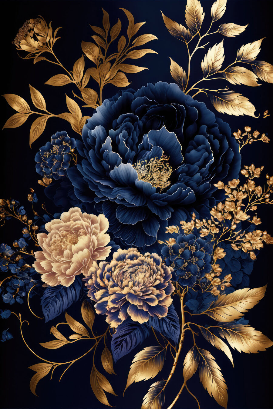 Arrangement floral vibrant sur fond sombre