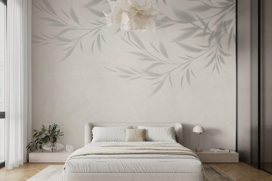 Ombre de feuilles sur un mur
