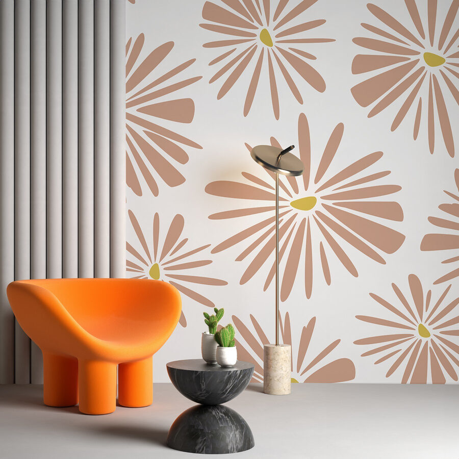 Motif de fleurs sur fond blanc