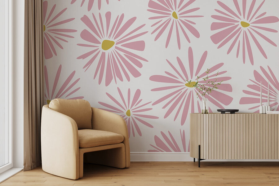 Motif de fleurs roses