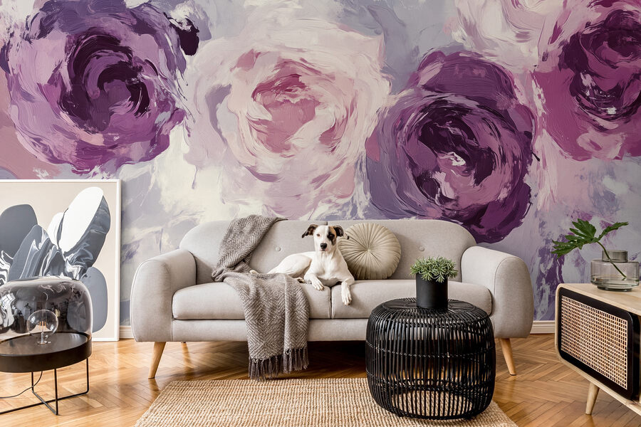Peinture de fleurs sur une surface