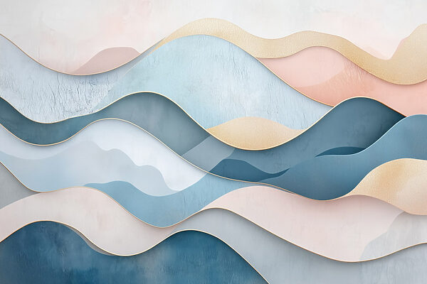 Vagues bleues et roses Vagues bleues et roses