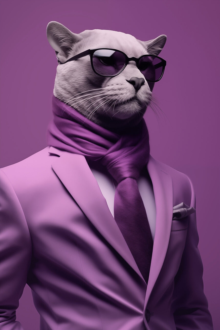 Chat portant un costume et des lunettes de soleil
