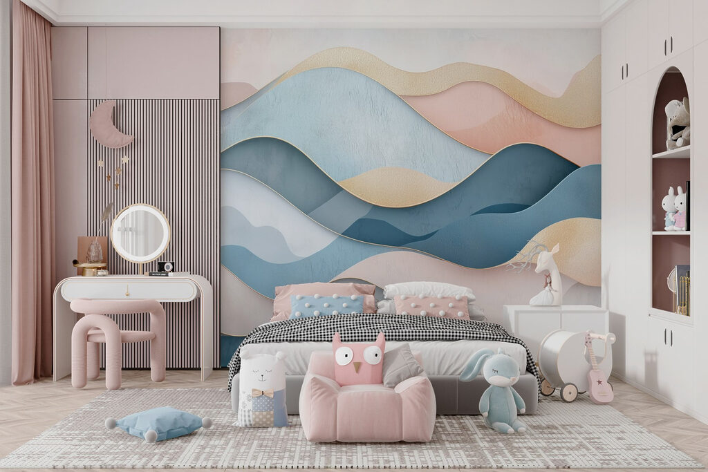 Blue and pink waves Blue and pink waves