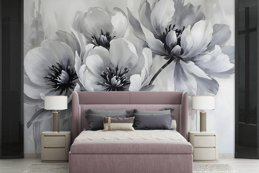 Group of flowers on a white background