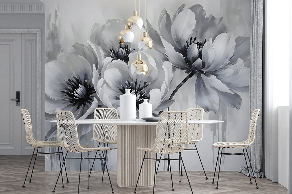 Group of flowers on a white background