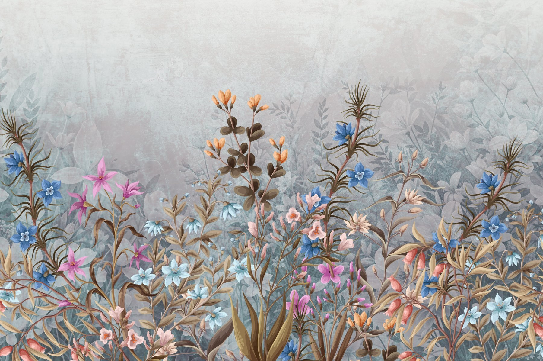 Peinture de fleurs et de feuilles w08428p - Peinture de fleurs et de feuilles
