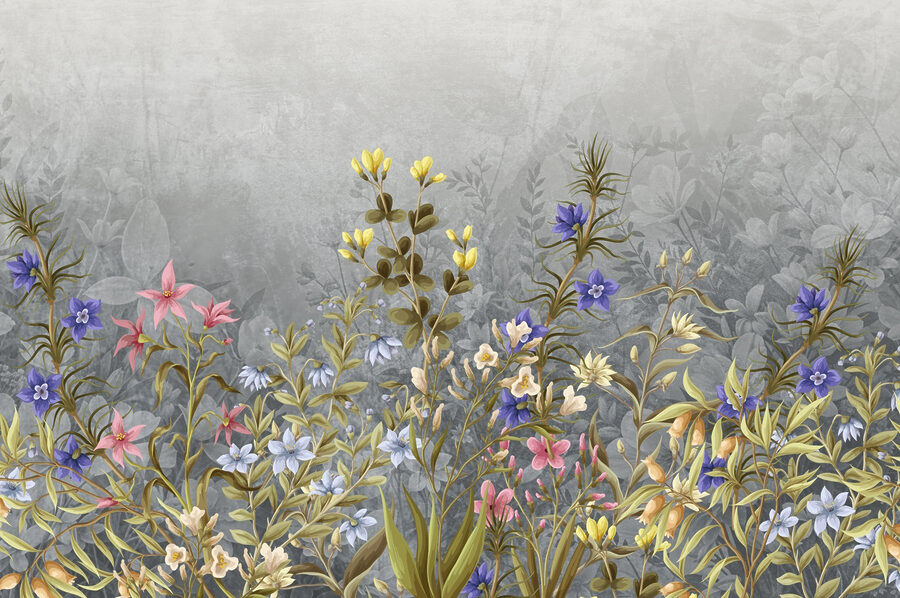 Peinture de fleurs et de feuilles