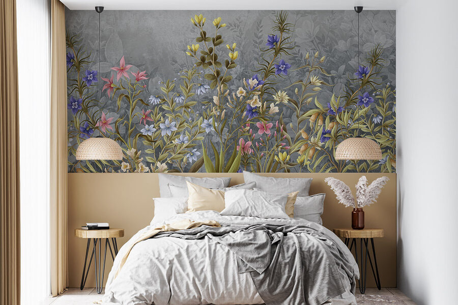 Peinture de fleurs et de feuilles