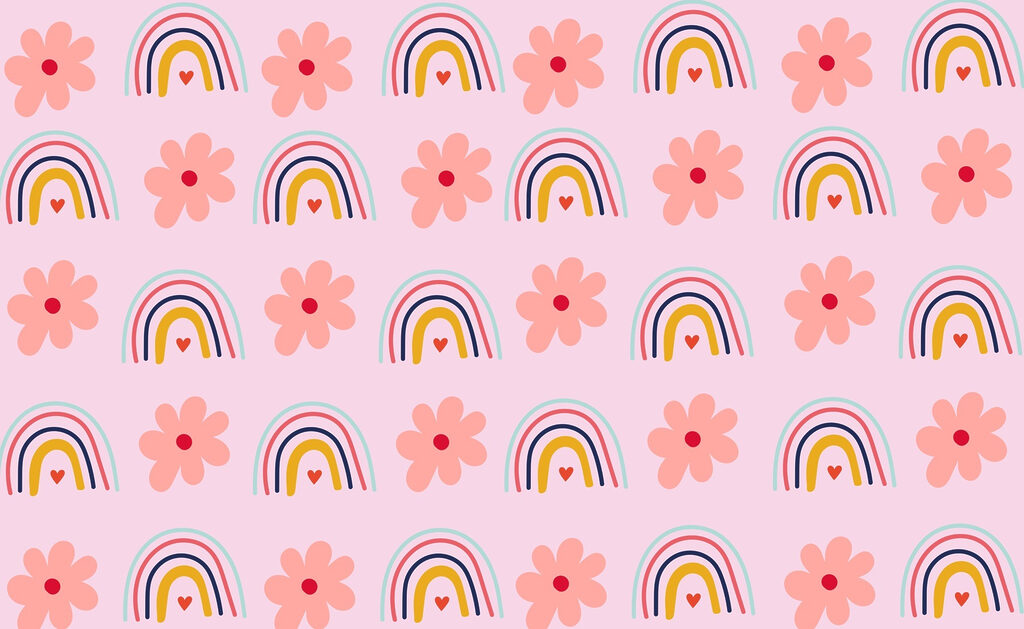 Motif de fleurs et d'arcs-en-ciel Motif de fleurs et d'arcs-en-ciel
