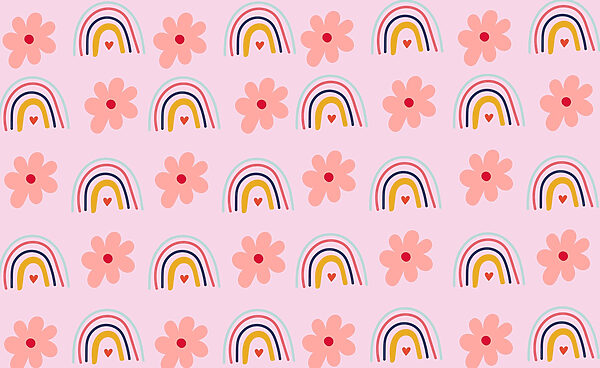 Motif de fleurs et d'arcs-en-ciel Motif de fleurs et d'arcs-en-ciel