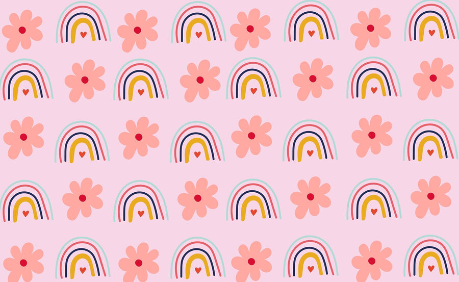 Motif de fleurs et d'arcs-en-ciel Motif de fleurs et d'arcs-en-ciel