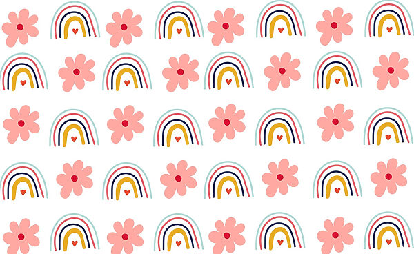 Motif de fleurs et d'arcs-en-ciel Motif de fleurs et d'arcs-en-ciel