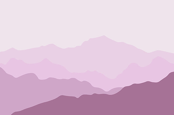 Montagnes violettes et nuages blancs Montagnes violettes et nuages blancs