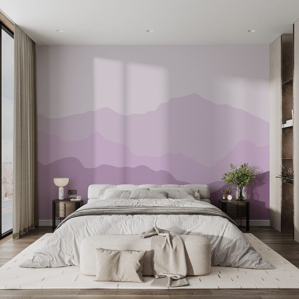 Purple mountains with white clouds Purple mountains with white clouds