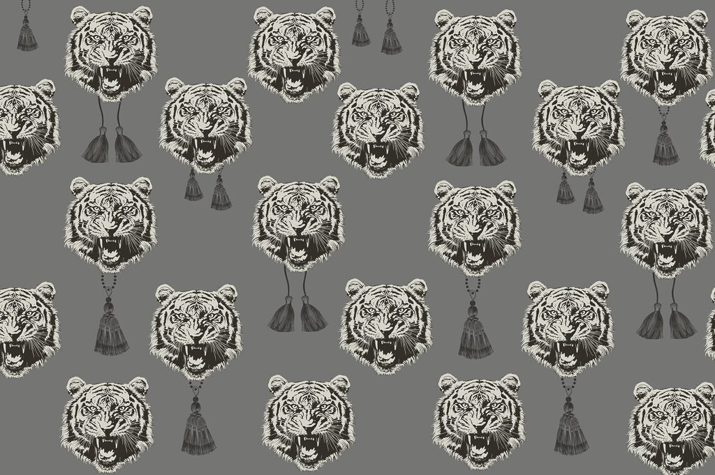 Motif de têtes de tigre Motif de têtes de tigre