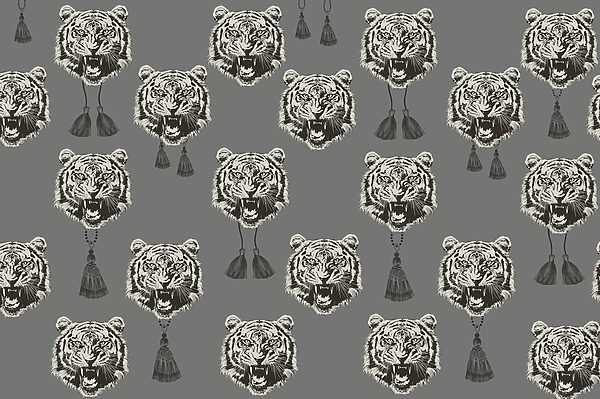 Motif de têtes de tigre Motif de têtes de tigre