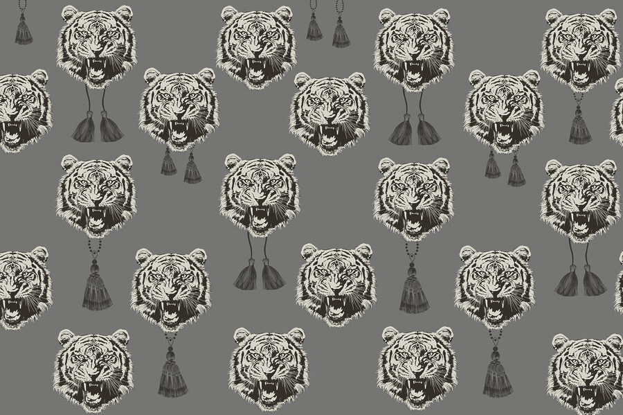 Motif de têtes de tigre Motif de têtes de tigre
