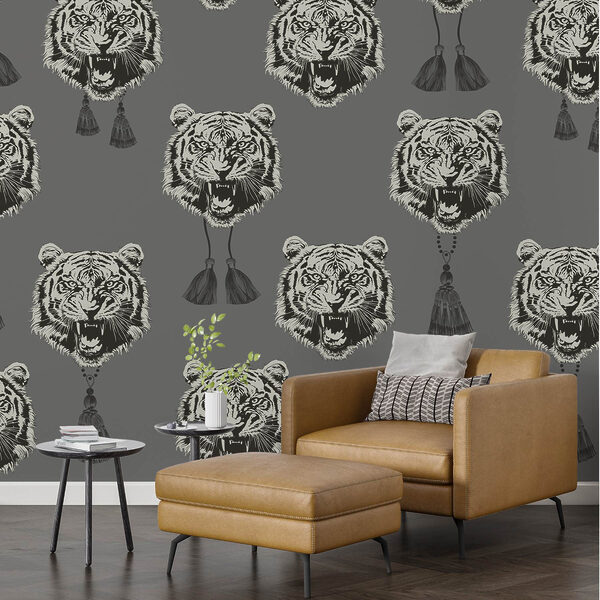 Motif de têtes de tigre Motif de têtes de tigre