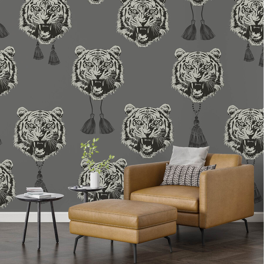 Motif de têtes de tigre Motif de têtes de tigre