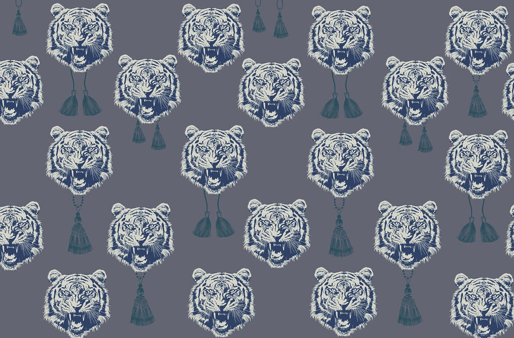 Motif de tigres avec pompons Motif de tigres avec pompons