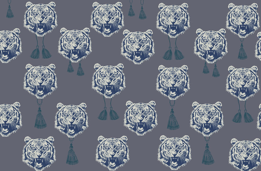 Motif de tigres avec pompons