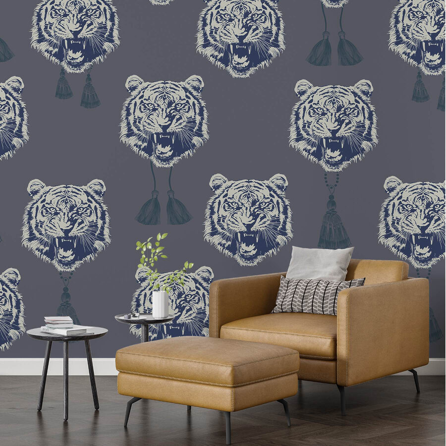Motif de tigres avec pompons