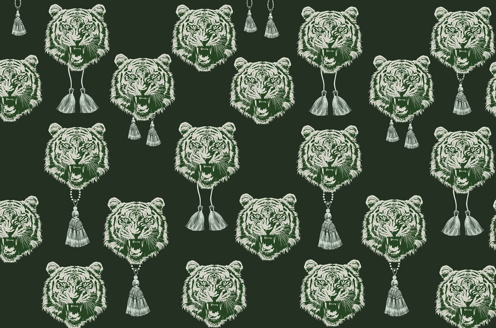 Motif de têtes de tigre Motif de têtes de tigre