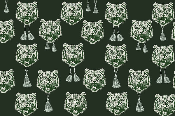 Motif de têtes de tigre Motif de têtes de tigre
