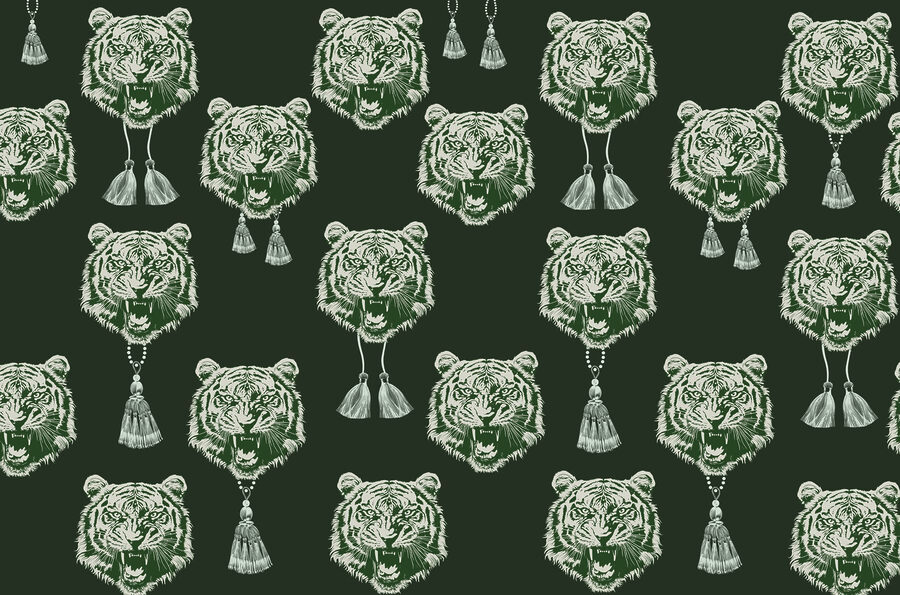 Motif de têtes de tigre Motif de têtes de tigre