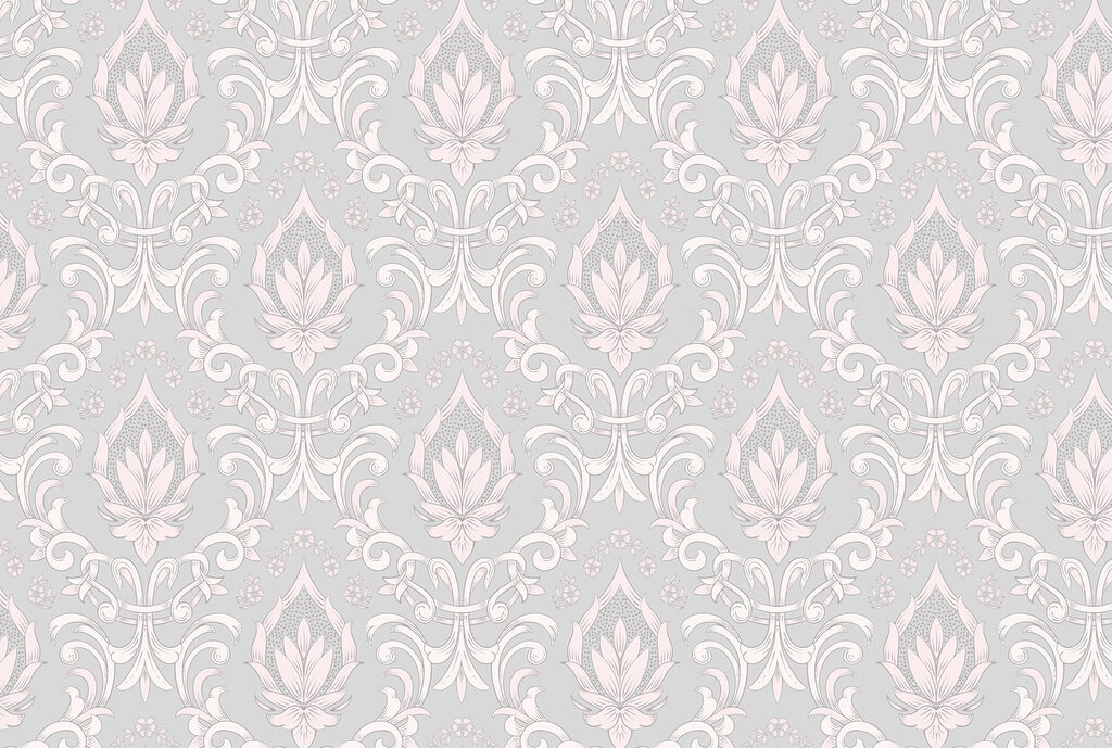 Wallpaper with pink and white designs