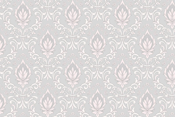 Wallpaper with pink and white designs