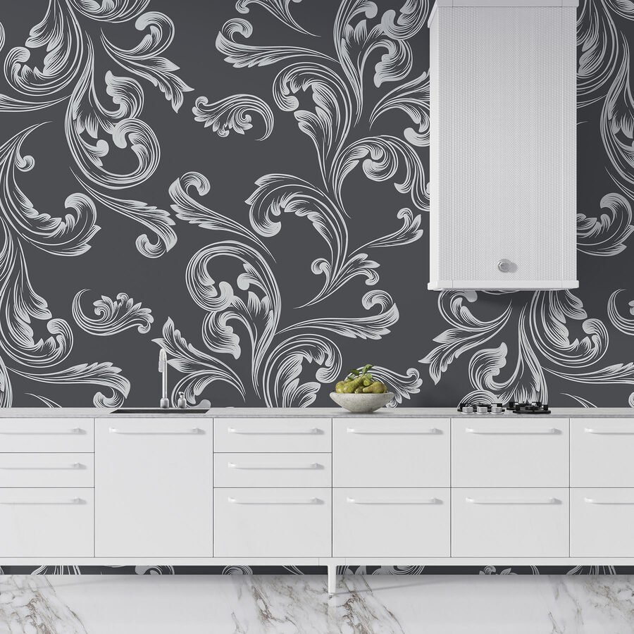 Motif de tourbillons blancs et gris