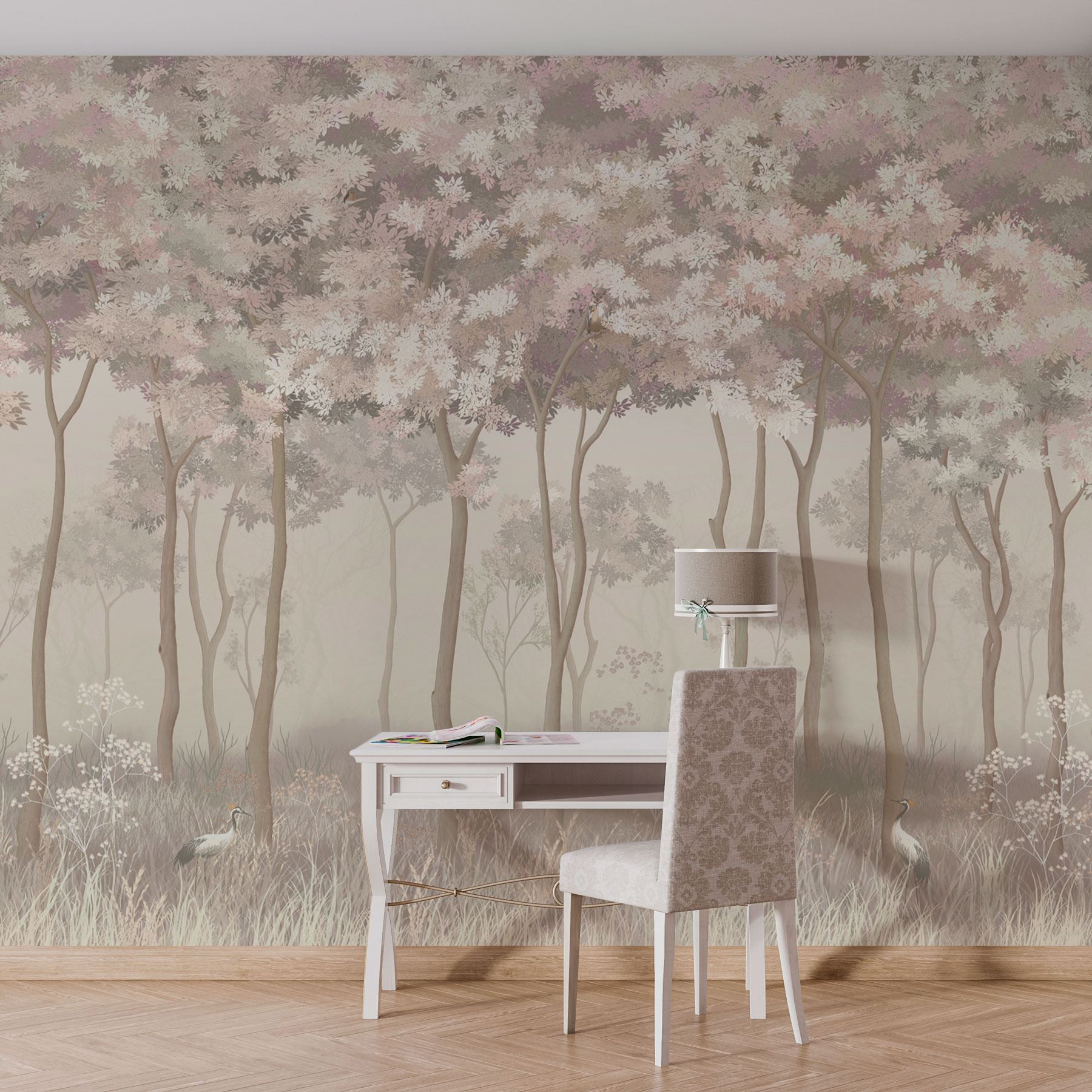 Group of birds in a forest