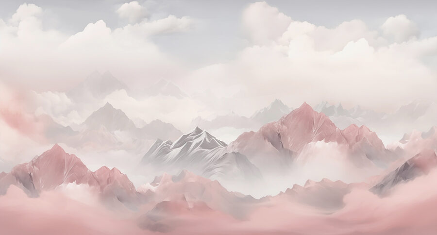 Chaîne de montagnes avec nuages