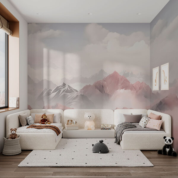 Chaîne de montagnes avec nuages Chaîne de montagnes avec nuages